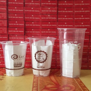 100 cốc PP dập màng 360ml,500ml,700ml(Cốc Trơn không in không kèm nắp)