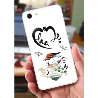 Ốp Lưng Oppo A83 (dẻo viền trắng trong) - Cha Mẹ, Thư Pháp, Phúc Lộc