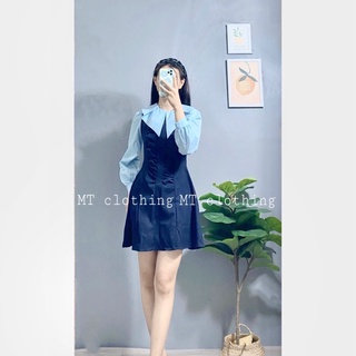 Váy đen phối xanh ( kèm hình thật tự chụp )
