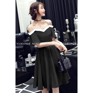Đầm xòe trễ vai 2 dây siêu xinh -  NU158