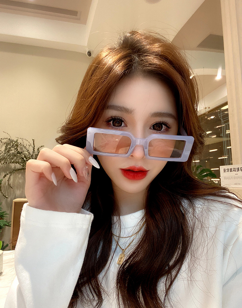 Korean Version of The New Fashion Candy Color Matching Colorful Big Box Cat Eye Sunglasses Wild Ins Selling