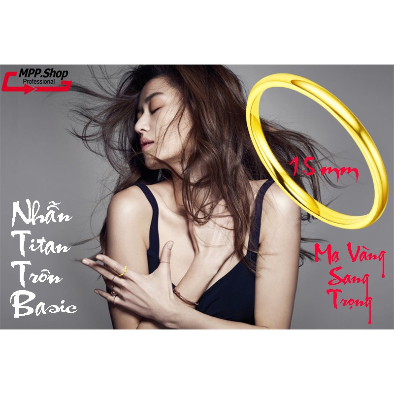 Sỉ nhẫn titan bảng mo tròn 1mm siêu đẹp, bền màu