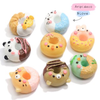 Charm bánh rán donut hình thú Nhật siêu siêu xinh B8 /Nguyên liệu làm phụ kiện handmade vòng tay / resin