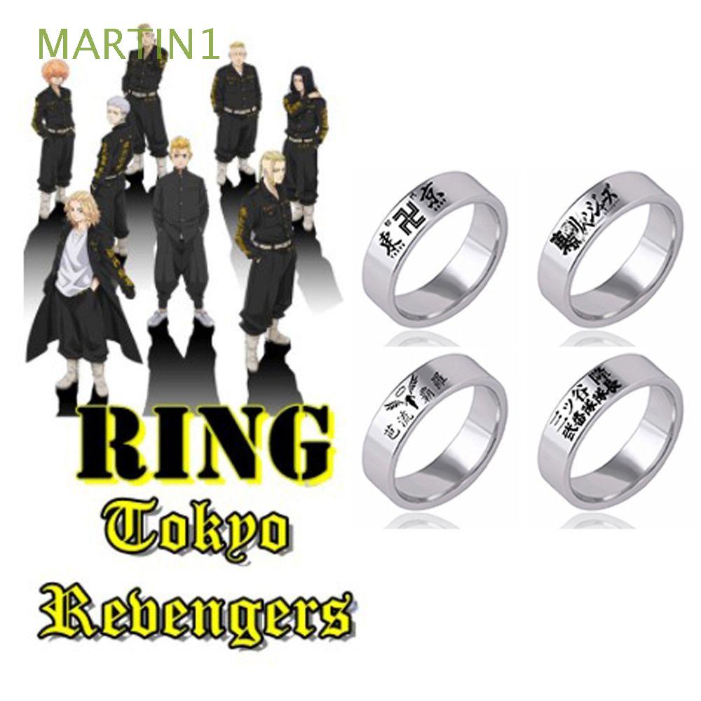 Nhẫn đeo tay bằng thép không gỉ khắc hình anime Kurokawa trong phim Tokyo Revengers 1