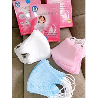 Khẩu Trang 3D DOLPHIN Em Bé 2-6 Tuổi Mask Gia Bảo Hộp 10 cái