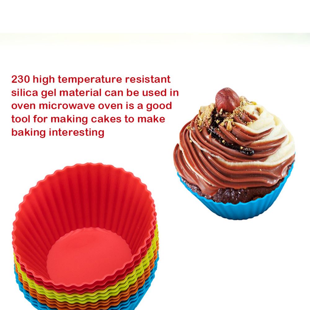 Set 12 Khuôn Silicone Làm Bánh Cupcake Nhiều Màu Tiện Dụng