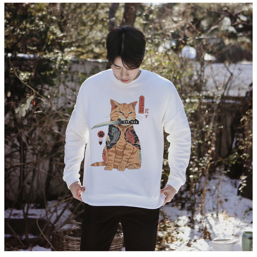 Áo Sweater Unisex Hình Mèo Art Vincentridad phong cách Hàn Quốc cá tính, Chất nỉ mã HD43 - Tặng vòng xinh | BigBuy360 - bigbuy360.vn