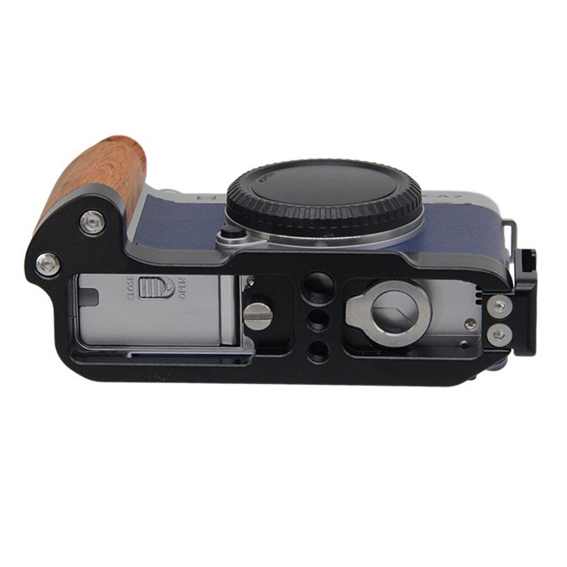 Quick Release Shaped Plate Holder Wooden Handle Protective Hand Grip Camera Bracket for Fuji X-A7 XA7