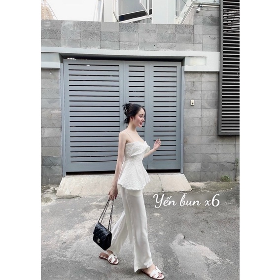 Set áo 2s phối ngực mix quần xuông