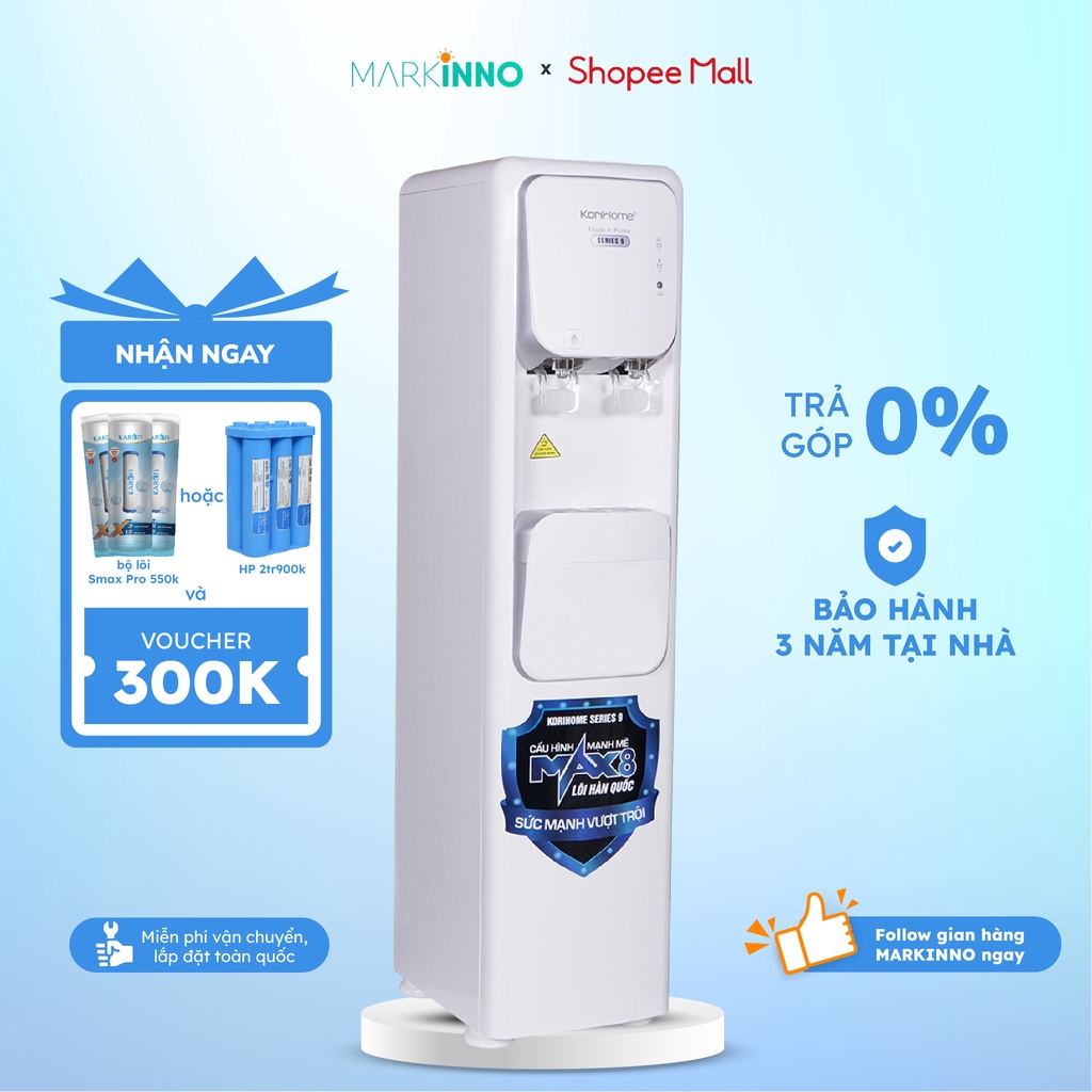 Máy lọc và làm nóng lạnh nước KORIHOME WPK-916 công nghệ block lạnh sâu công nghệ lõi MAX 8 mạnh mẽ