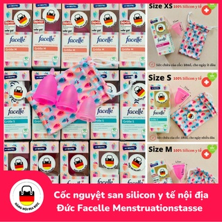[THANH LÝ NGHỈ BÁN]Cốc nguyệt san y tế nội địa Đức Facelle - Đạt chứng nhận Ökotest chất luong xuất sắc, đủ size