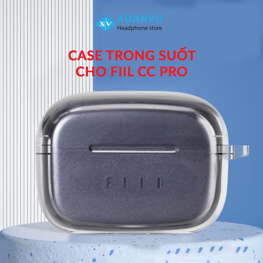 Vỏ bảo vệ FIIL Transparent cho tai nghe FIIL CC Pro, chất liệu TPU trong suốt, chống sốc, chống trầy xước