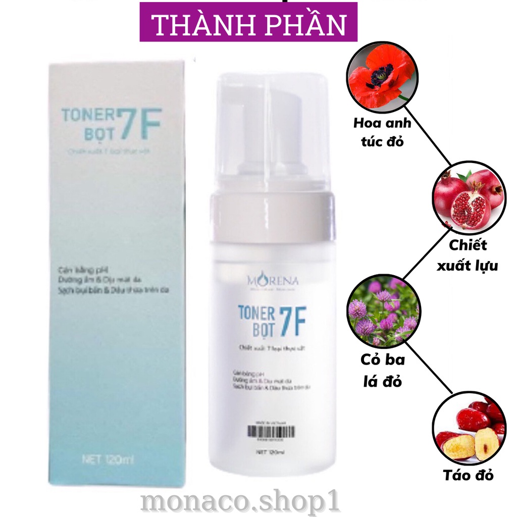 Nước hoa hồng tạo bọt cân bằng PH dưỡng ẩm phục hồi da mỹ phẩm Huyền Phi Toner 7f 120 ml