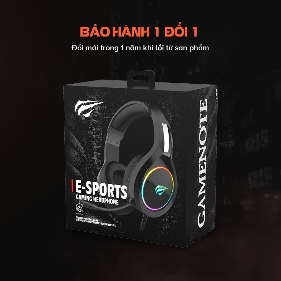 Tai Nghe Gaming Headphone HAVIT H2232D, Driver 50, Đèn RGB, Mic Khử Ồn, Đa Tương Thích - Chính Hãng BH 12 Tháng