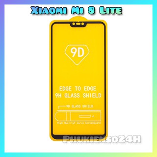 Kính Cường Lực 9D Full Màn Hình Cho Xiaomi Mi 8 Lite tặng keo chống hở mép