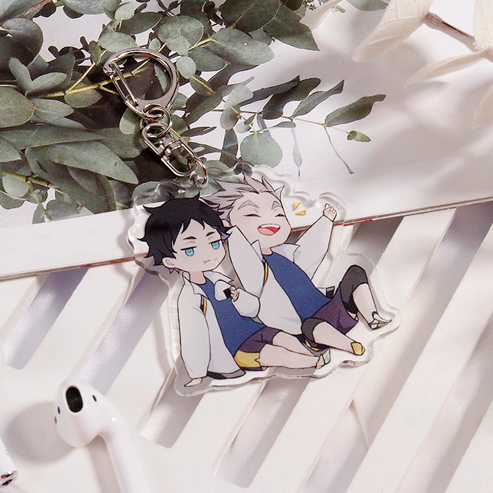 Móc khoá acrylic trong suốt hình nhân vật Haikyuu