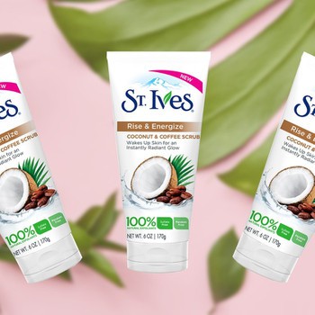 Sữa rửa mặt và tẩy tế bào chết Rise &amp; Energize Coconut &amp; Coffee Scrub St.ives