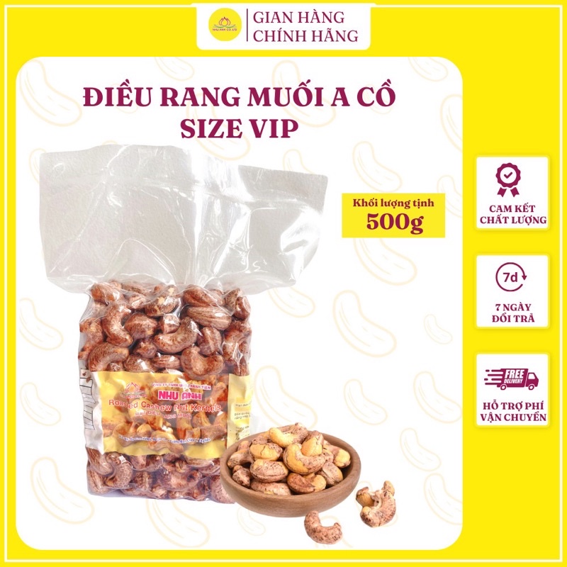 500G HẠT ĐIỀU RANG MUỐI A CỒ VỎ LỤA NHƯ ANH A210 ( CHUẨN XUẤT KHẨU)