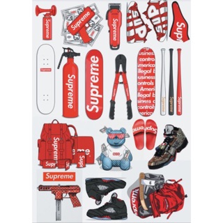 Sticker chống thama dán nón bảo hiểm dán keo xe supreme hot