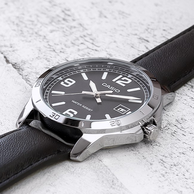 Đồng hồ nam dây da Casio chính hãng Anh Khuê MTP-V004L-1BUDF (41mm)