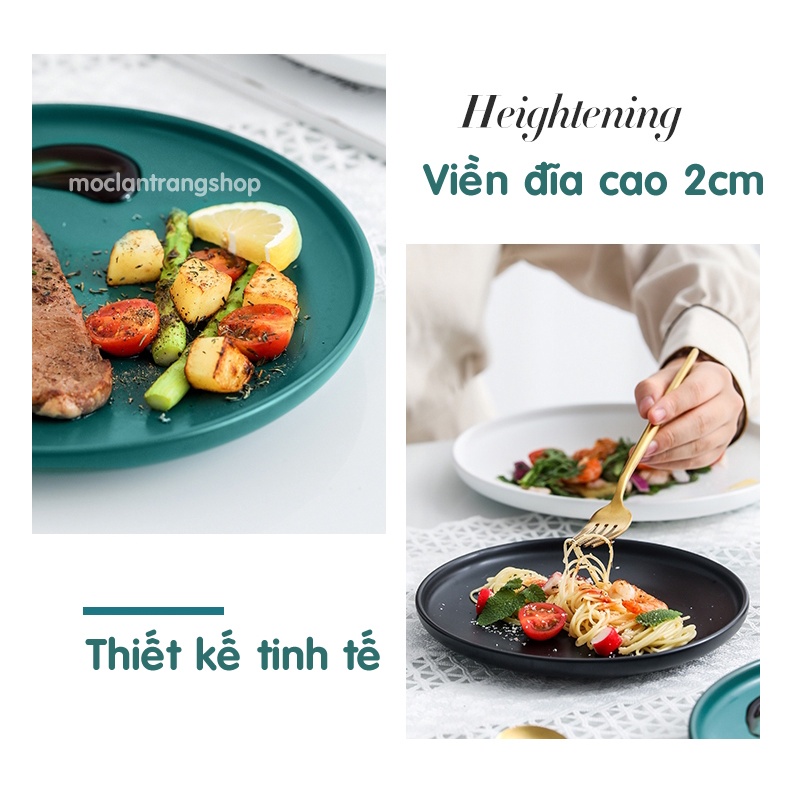 Đĩa gốm cafe, bánh ngọt hoa quả và bát đựng nước chấm men lì thủ công, dĩa ăn trang trí chụp ảnh decor phong cách Bắc Âu