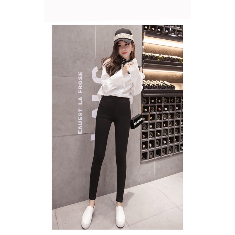 quần skinny jean thun màu đen ống dây kéo size lớn 70-80kg