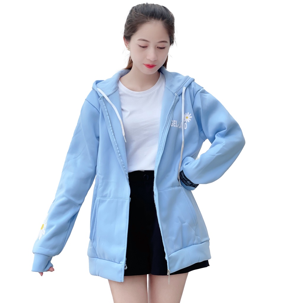 Áo khoác nam nữ form rộng hoodie có dây kéo - 4YOUNG LV34