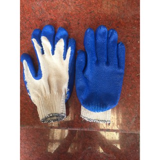 Găng tay phủ sơn xanh 1 mặt dl 60g ( combo 10 đôi )