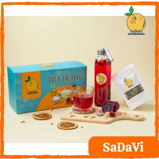 Trà Detox Hoa Quả Sấy Lạnh SaDaVi thanh lọc cơ thể - Hộp 30 gói