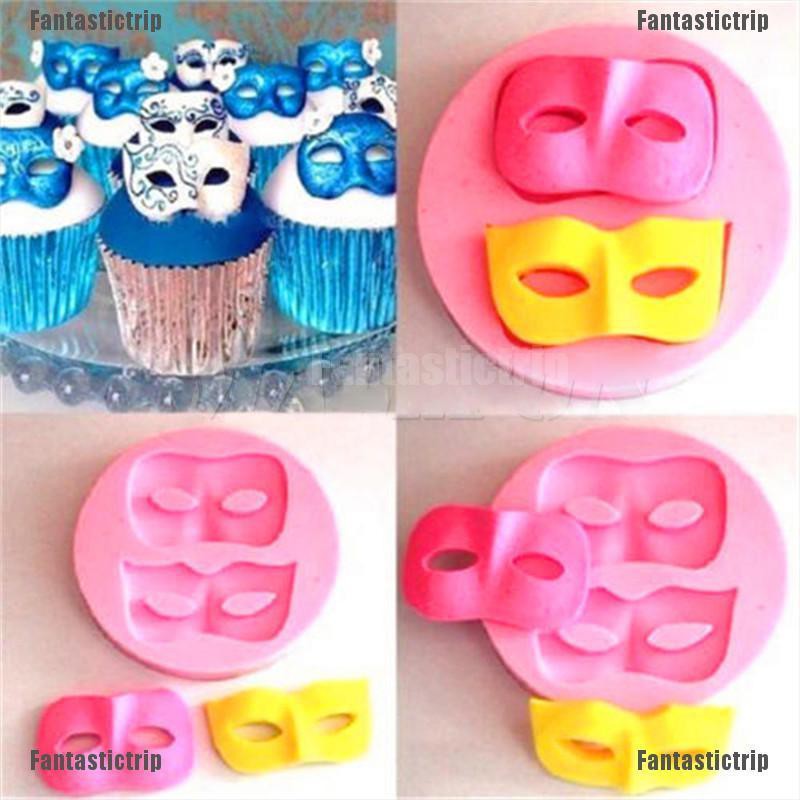 Fantastictrip 3D Mask Silicone Fondant Cake Decorating Chocolate Baking Mold Sugarcraft FA
