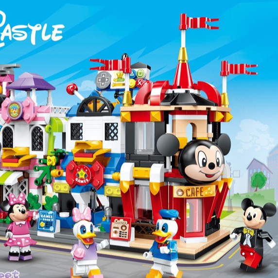 Bộ đồ chơi lego lắp ráp lâu đài công chúa/chuột Mickey Minnie/vịt Donald dùng làm quà tặng sinh nhật cho bé gái