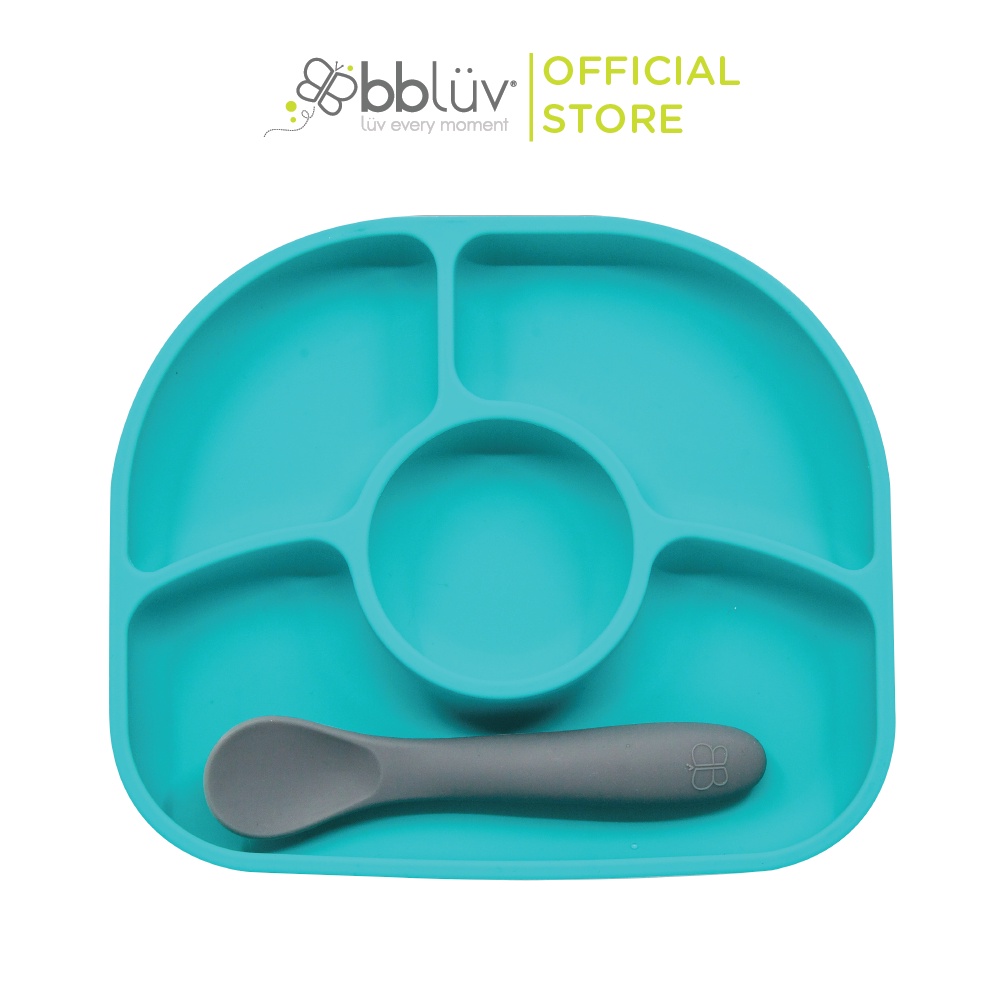 Khay ăn dặm, bộ khay ăn kèm thìa silicone bbluv Yumi