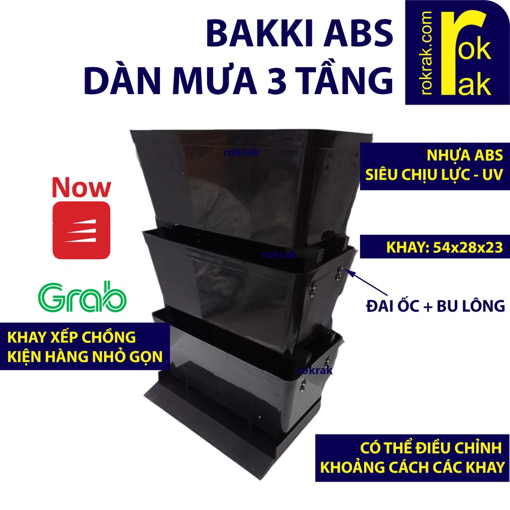Lọc Bakki hồ cá ABS dàn mưa siêu chịu lực chống UV 3 tầng dễ tháo lắp