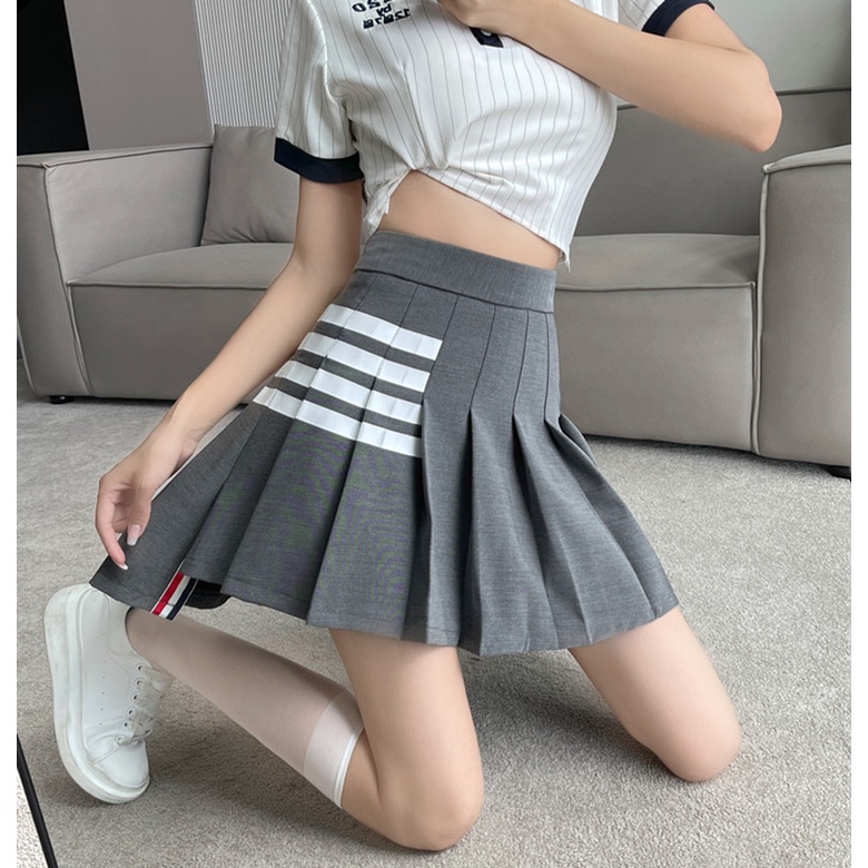 Chân Váy Chữ A Xếp Ly Lưng Cao Phong Cách Hàn Quốc Thời Trang Ngọt Ngào Cho Nữ