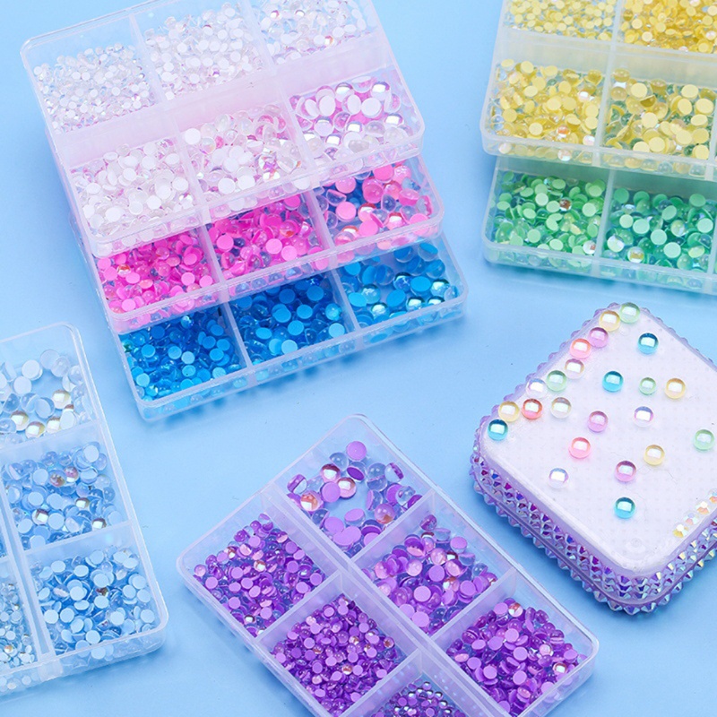 Hạt Đá Tròn Màu Sắc Kẹo Ngọt Dùng Trang Trí Móng Tay DIY