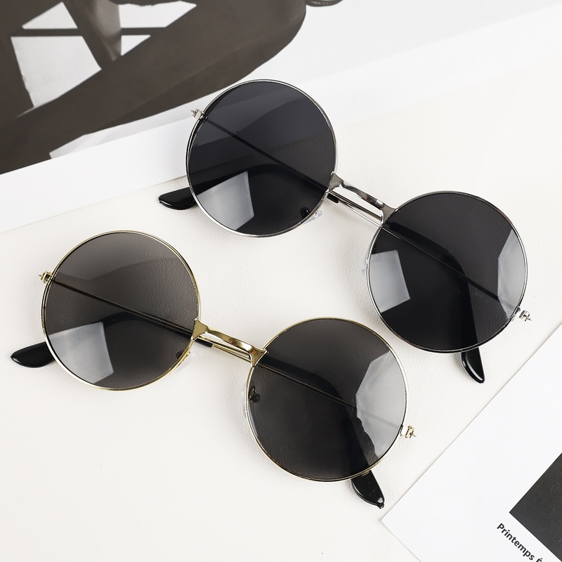 Kính Mát Gọng Tròn Bằng Kim Loại Chống Tia UV Phong Cách Cổ Điển Thời Trang Cho Nam Và Nữ