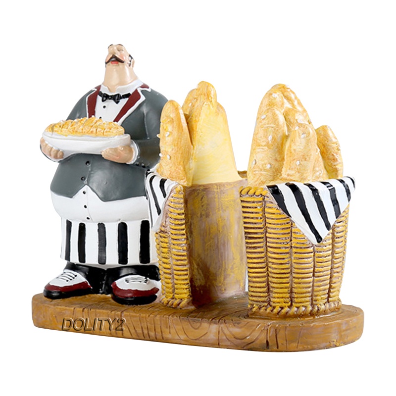 [Dolity2] Giá Đỡ Khăn Giấy Tượng Đầu Bếp Nghệ Thuật Trang Trí Bàn Bếp