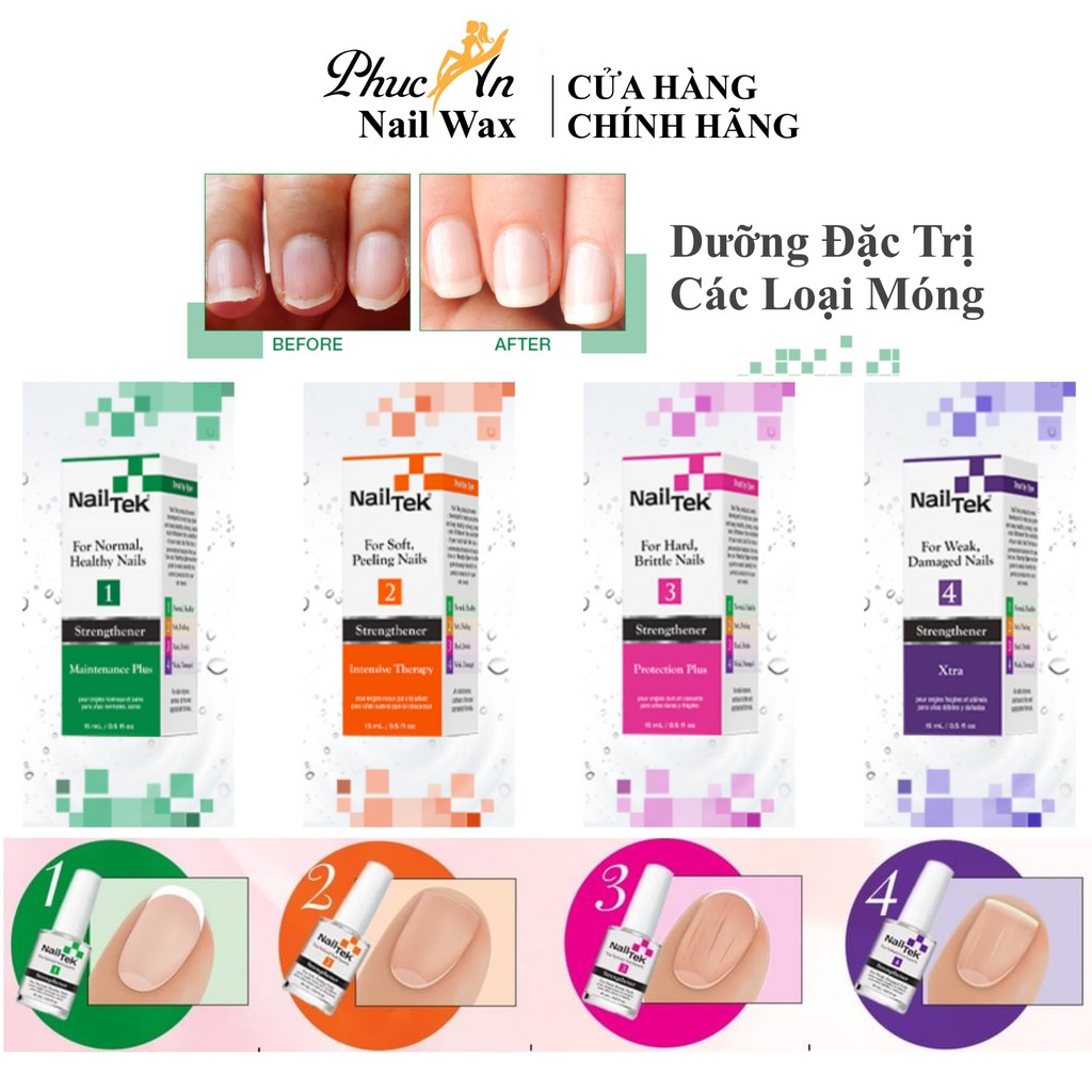 Sơn Dưỡng Móng NailTek Cho Nhiều Loại Móng Khác Nhau , Phúc An Nail Wax , Kềm Bến Thành