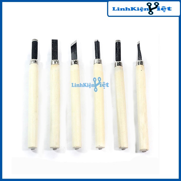 Bộ Dao Tiện Cán Gỗ 6 Chiếc
