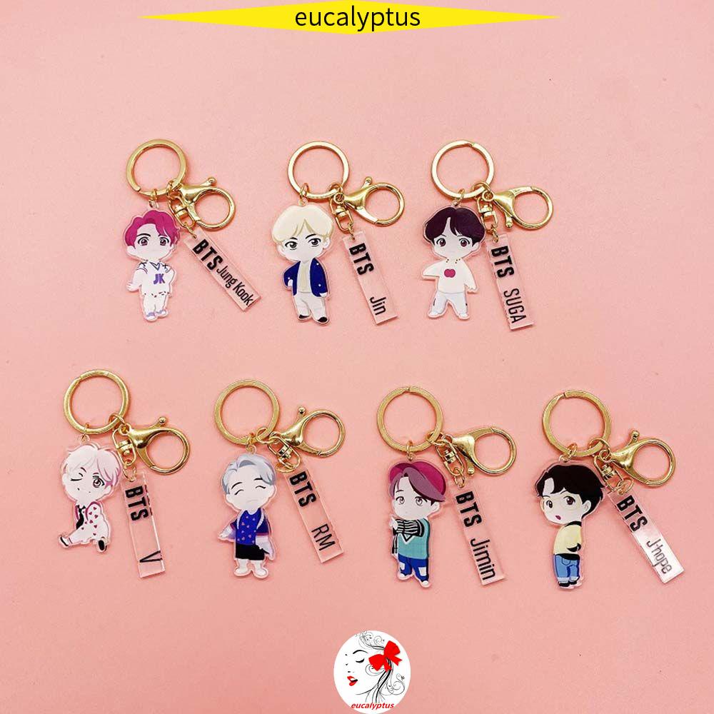 Móc Khóa Họa Tiết Hoạt Hình BT21 Jimin V Suga Dễ Thương