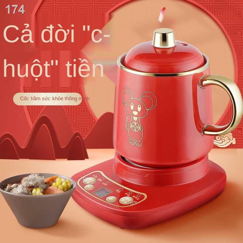 [bán chạy]Cốc hầm điện đa năng sức khỏe, sứ tự động, ấm trà hoa mini văn phòng, nấu cháo nhỏ, hâm nóng