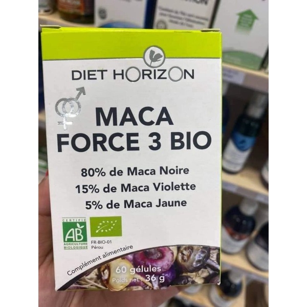 Viên Maca Force 3 Bio Pháp (củ Maca đen)đủ bill Pháp