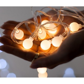 (RẺ VÔ ĐỐI_Free ship toàn quốc 40k) Đèn Led Trang Trí Bóng Tròn Nhỏ Màu Vàng Ấm