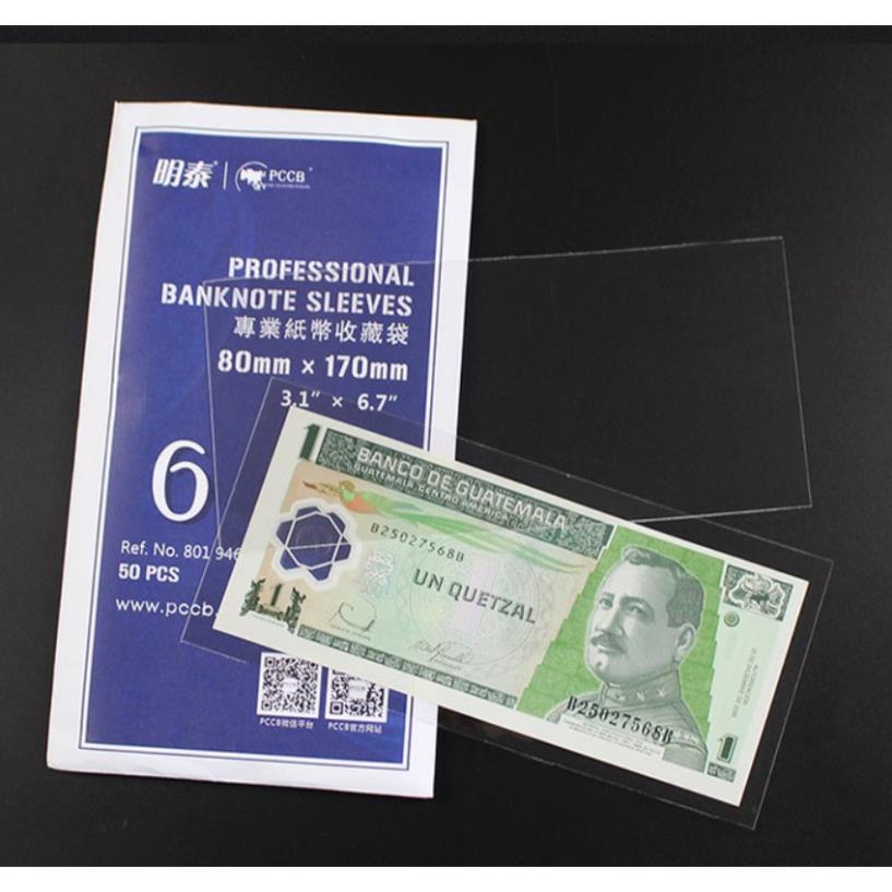 [CHẤT LƯỢNG] Túi / Phơi nilong đựng tiền giấy PCCB để bảo quản tiền, kích thước 8x17cm, SIZE 6, 50 miếng / bịch OPP