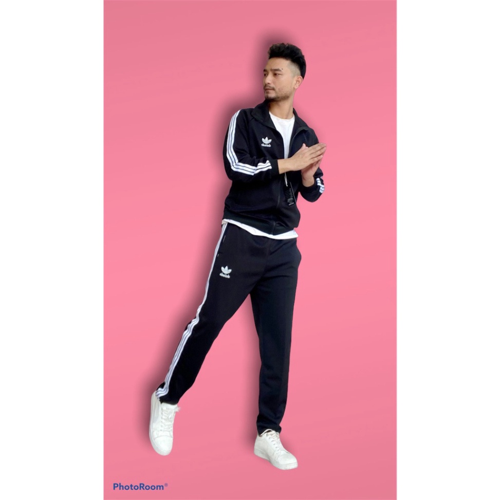 Bộ thể thao nam nữ PATO đồ bộ thu đông logo Adidas in chìm cao cấp chất liệu nỉ poly