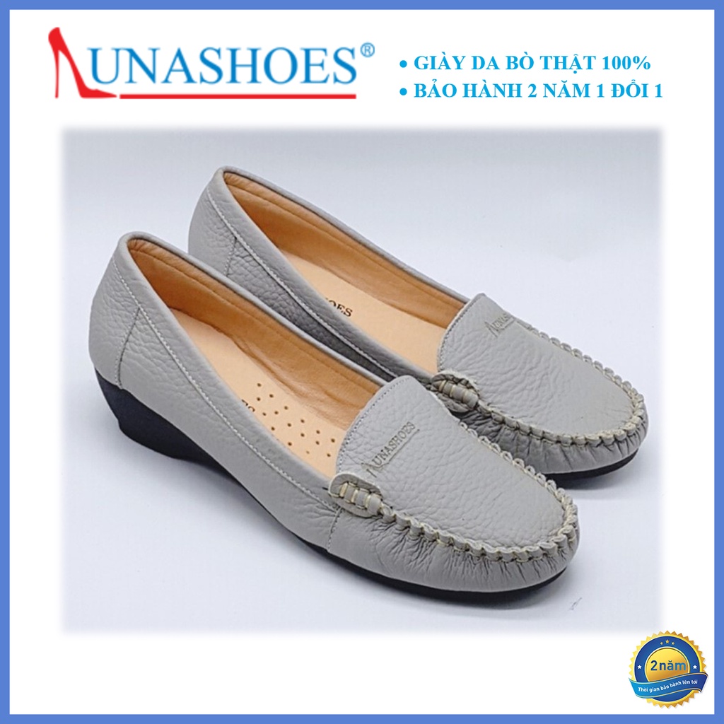 Giày Đế Xuồng nữ da bò cao cấp  Lunashoes (24804) đế cao 4p   da bò thật 100%