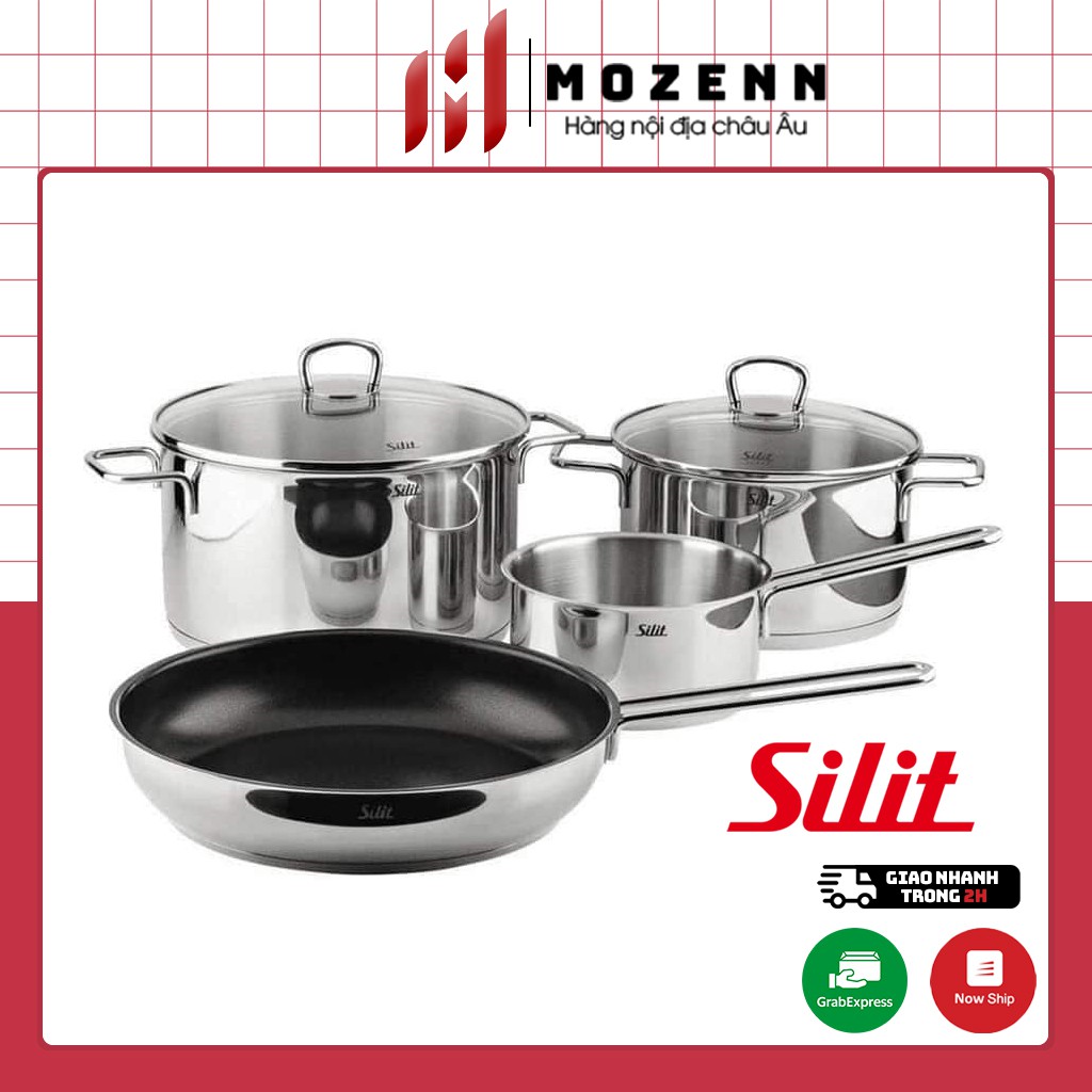 Bộ nồi Silit Alicante 4 món kèm chảo Thép Cromargan không gỉ [hàng chính hãng Đức]