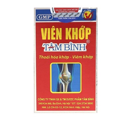 Viên Khớp Tâm Bình hỗ trợ giảm thoái hóa khớp hộp 60 Viên