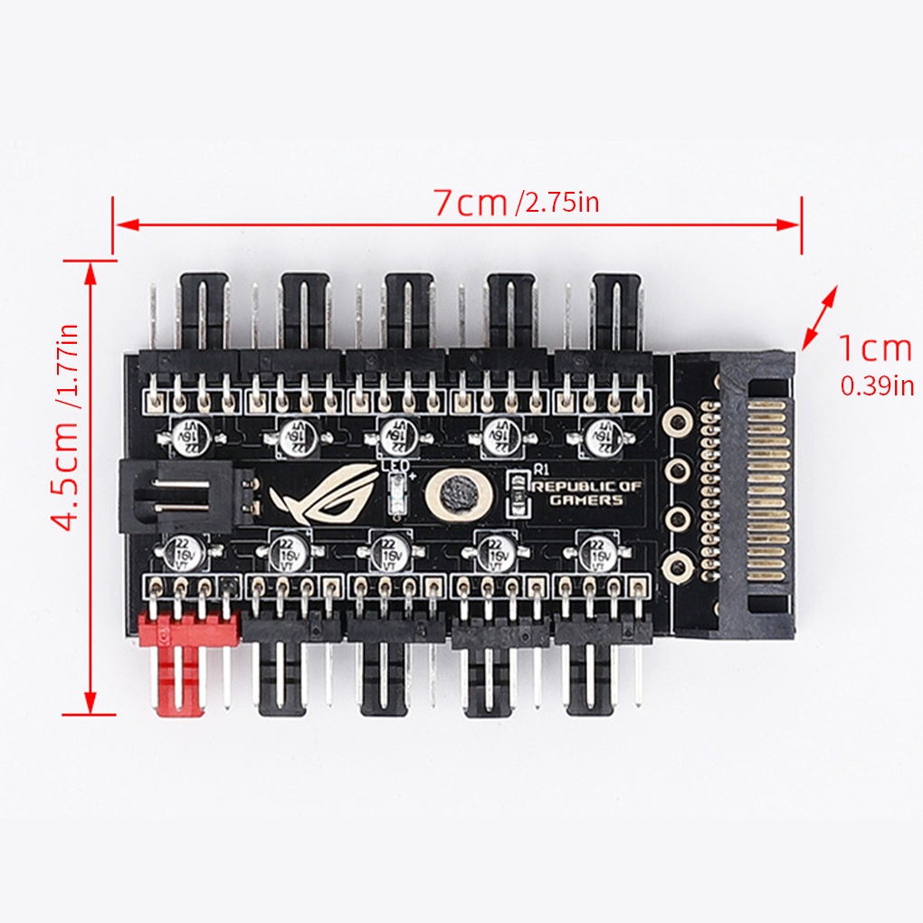 Hub chia chuyển đổi điều khiển tốc độ quạt tản nhiệt 4-Pin PWM phụ kiện dành cho máy tính để bàn