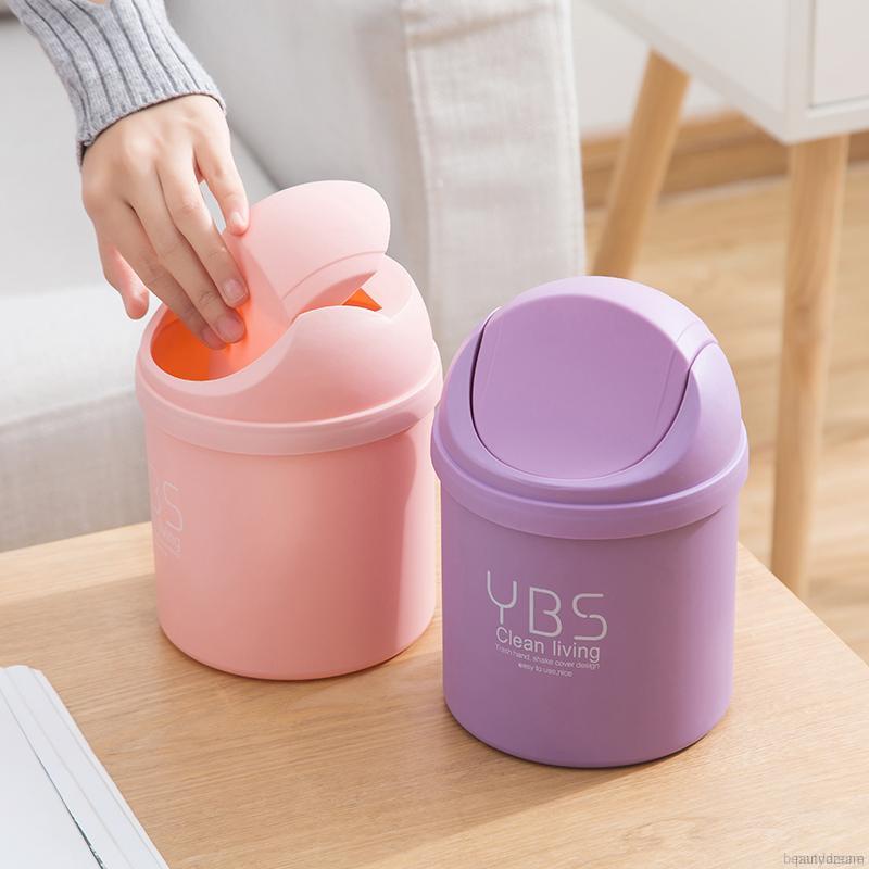 Thùng Rác Nhựa Màu Sắc Kẹo Ngọt Để Bàn Tiện Dụng